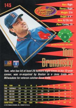 1994 Sportflics 2000 Rookie & Traded #145 Tom Brunansky Back