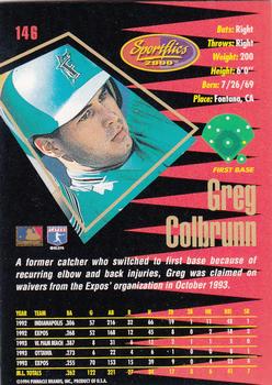 1994 Sportflics 2000 Rookie & Traded #146 Greg Colbrunn Back