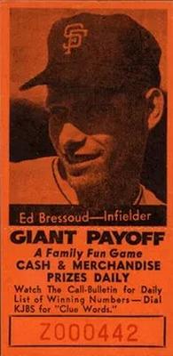 1958 San Francisco Call-Bulletin San Francisco Giants #NNO Ed Bressoud Front