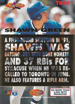 1994 Sportflics 2000 Rookie & Traded - Rookie Starflics #TR16 Shawn Green Back
