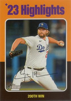 2024 Topps Heritage #4 200th Win (Clayton Kershaw) Front