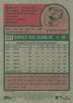 2024 Topps Heritage #321 Ronald Acuña Jr. Back