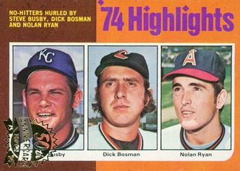 2024 Topps Heritage - 50th Anniversary Buybacks #7 '74 Highlights - No-Hitters Hurled by Steve Busby, Dick Bosman and Nolan Ryan Front