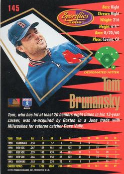 1994 Sportflics 2000 Rookie & Traded - Artist's Proofs #145 Tom Brunansky Back