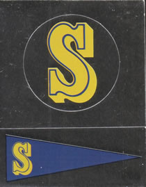 1988 Panini Stickers - Monograms/Pennants #L / L-1 Seattle Mariners Monogram / Pennant Front