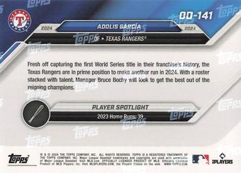 2024 Topps Now Road to Opening Day Texas Rangers - Black #OD-141 Adolis García Back