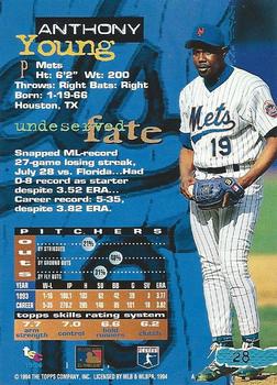 1994 Stadium Club - First Day Issue #28 Anthony Young Back