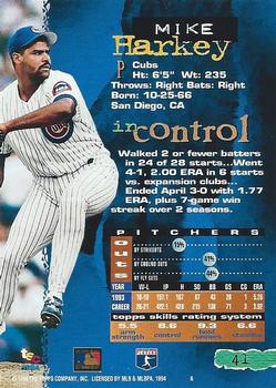 1994 Stadium Club - First Day Issue #41 Mike Harkey Back