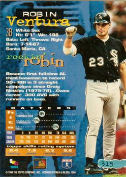 1994 Stadium Club - First Day Issue #315 Robin Ventura Back