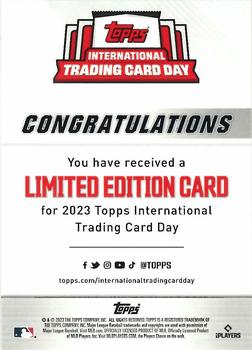 2023 Topps International Trading Card Day - Limited Edition Gold #NNO Vladimir Guerrero Jr. Back
