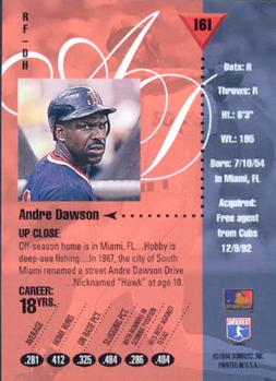 1994 Studio #161 Andre Dawson Back