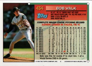 1994 Topps #434 Bob Walk Back