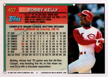 1994 Topps #457 Roberto Kelly Back