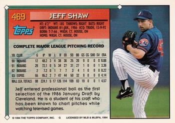 1994 Topps #469 Jeff Shaw Back