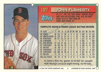 1994 Topps #197 John Flaherty Back
