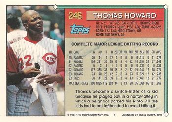 1994 Topps #246 Thomas Howard Back