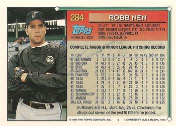 1994 Topps #284 Robb Nen Back