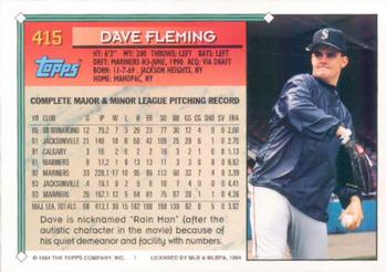 1994 Topps #415 Dave Fleming Back