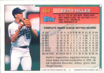 1994 Topps #454 Keith Miller Back