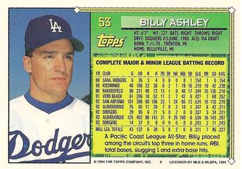 1994 Topps #53 Billy Ashley Back