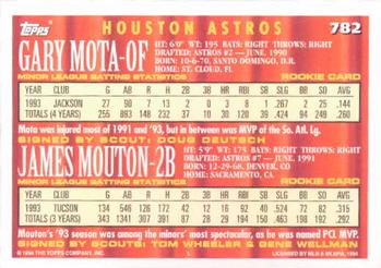 1994 Topps #782 Gary Mota / James Mouton Back