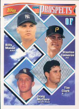 1994 Topps #79 OF Prospects (Billy Masse / Stanton Cameron / Tim Clark / Craig McClure) Front