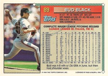 1994 Topps #89 Bud Black Back