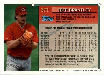 1994 Topps Traded #37T Jeff Brantley Back