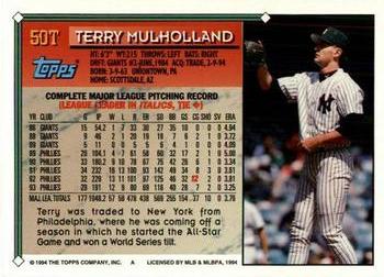 1994 Topps Traded #50T Terry Mulholland Back