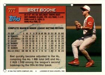 1994 Topps Traded #77T Bret Boone Back