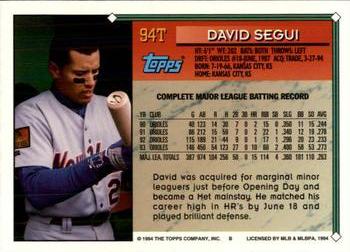 1994 Topps Traded #94T David Segui Back