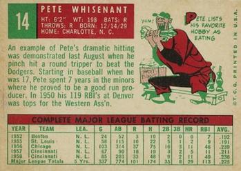 1959 Topps #14 Pete Whisenant Back