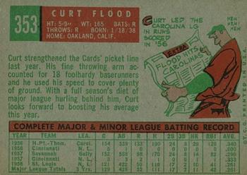 1959 Topps #353 Curt Flood Back