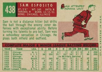 1959 Topps #438 Sam Esposito Back
