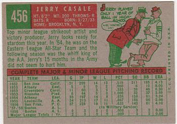 1959 Topps #456 Jerry Casale Back