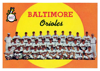 1959 Topps #48 Orioles Team Card / First Series Checklist: 1-88 Front