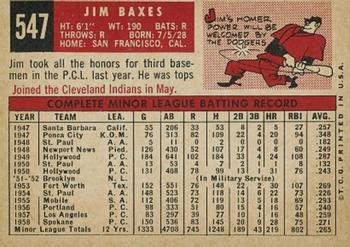 1959 Topps #547 Jim Baxes Back
