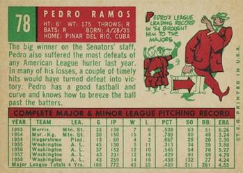 1959 Topps #78 Pedro Ramos Back