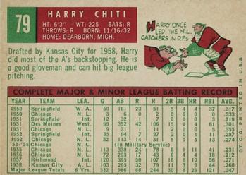 1959 Topps #79 Harry Chiti Back