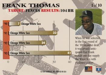 1994 Triple Play - Bomb Squad #1 Frank Thomas Back