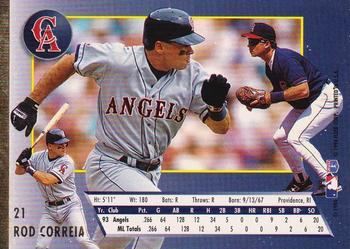 1994 Ultra #21 Rod Correia Back