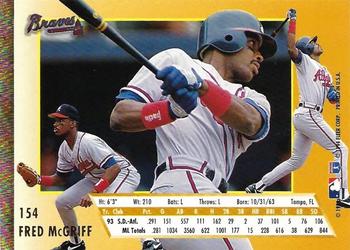 1994 Ultra #154 Fred McGriff Back