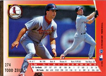 1994 Ultra #274 Todd Zeile Back
