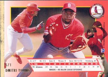 1994 Ultra #571 Dmitri Young Back