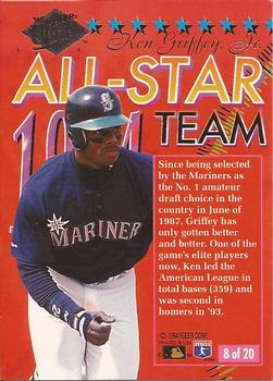 1994 Ultra - Ultra All-Star Team #8 Ken Griffey, Jr. Back