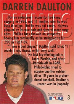 1994 Ultra - Phillies Finest #3 Darren Daulton Back