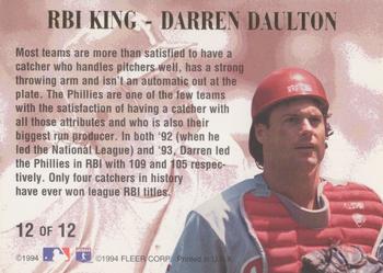 1994 Ultra - RBI Kings #12 Darren Daulton Back