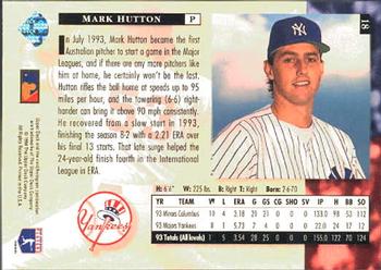 1994 Upper Deck #18 Mark Hutton Back