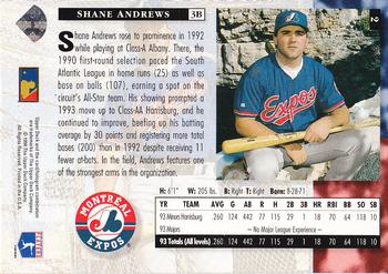 1994 Upper Deck #2 Shane Andrews Back