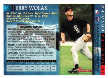 1995 Bowman #43 Jerry Wolak Back